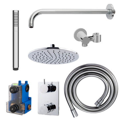 Wiesbaden Caral inbouwthermostaat doucheset 25 cm chroom - detailfoto handdouche | Schwertz & Co