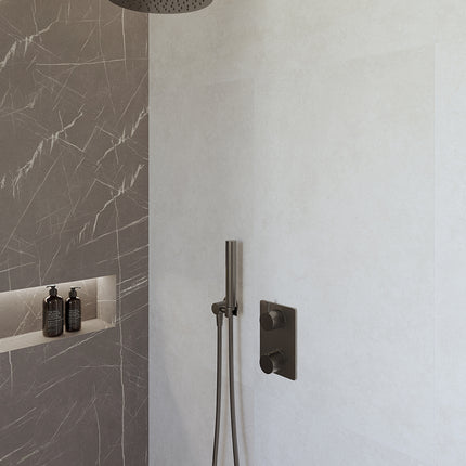 Wiesbaden Caral doucheset 25 cm gunmetal | Schwertz & Co