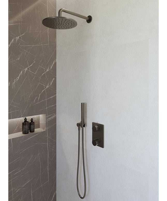 Wiesbaden Caral doucheset 25 cm gunmetal | Schwertz & Co