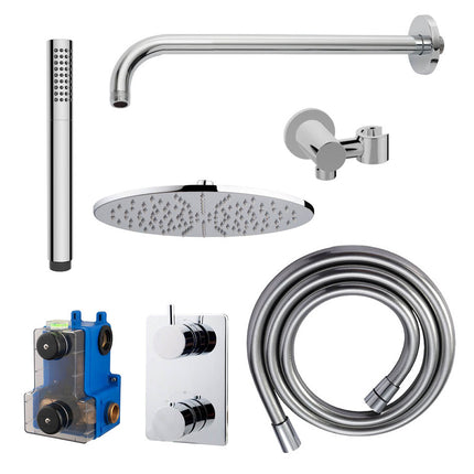 Wiesbaden Caral inbouwthermostaat doucheset 30 cm chroom - detailfoto hoofddouche | Schwertz & Co