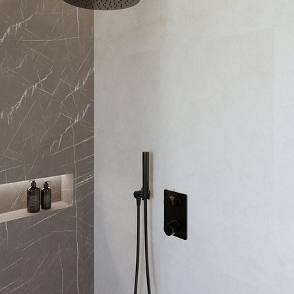 Wiesbaden Caral doucheset 30 cm mat zwart | Schwertz & Co
