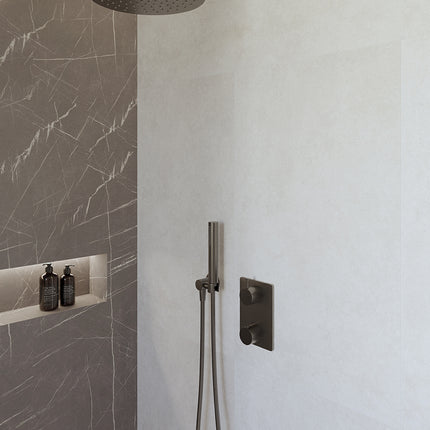Wiesbaden Caral doucheset 30 cm gunmetal | Schwertz & Co