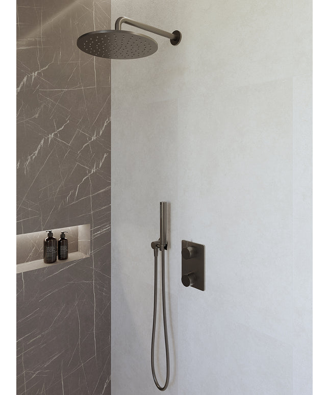 Wiesbaden Caral doucheset 30 cm gunmetal | Schwertz & Co