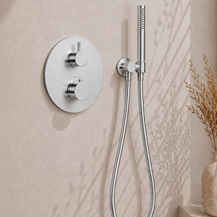 Wiesbaden Caral inbouwthermostaat rond 25 cm staafhanddouche chroom - detailfoto hoofddouche | Schwertz & Co