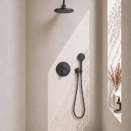 Wiesbaden Caral inbouwthermostaat 30 cm 3-standen mat zwart | Schwertz & Co