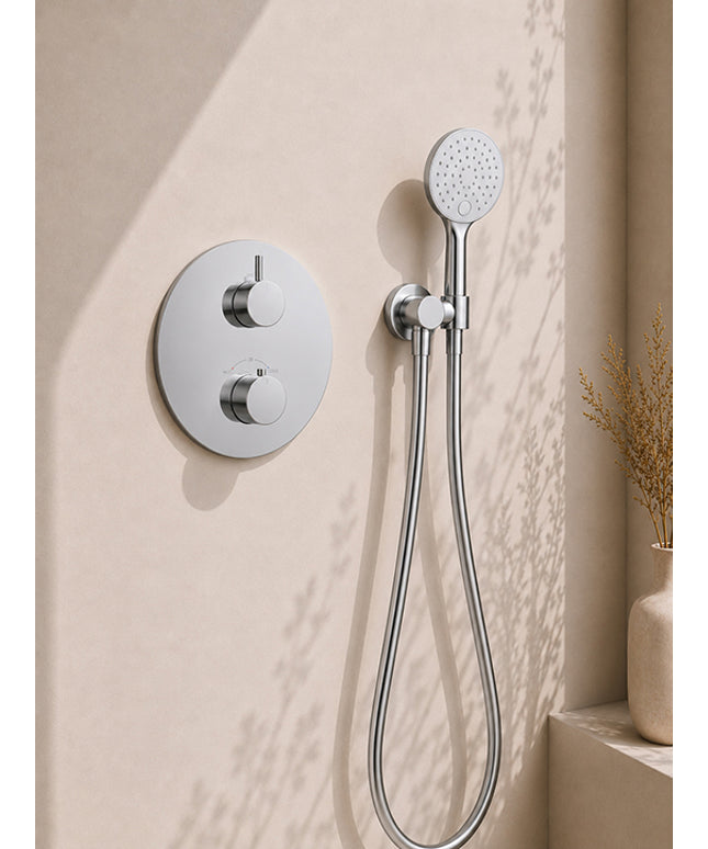 Wiesbaden Caral inbouwthermostaat rond 25 cm chroom - detailfoto handdouche | Schwertz & Co
