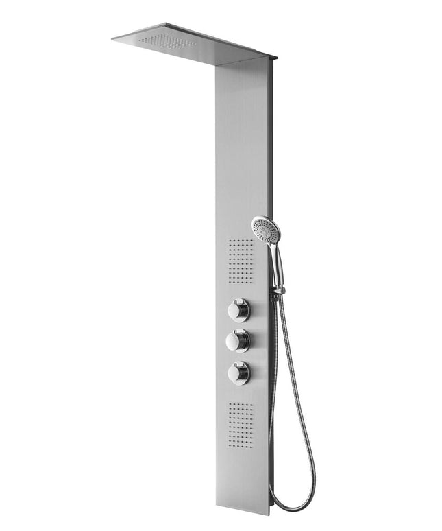 Xellanz Ontario colonne de douche thermostatique 150 x 22 cm inox | Schwertz & Co