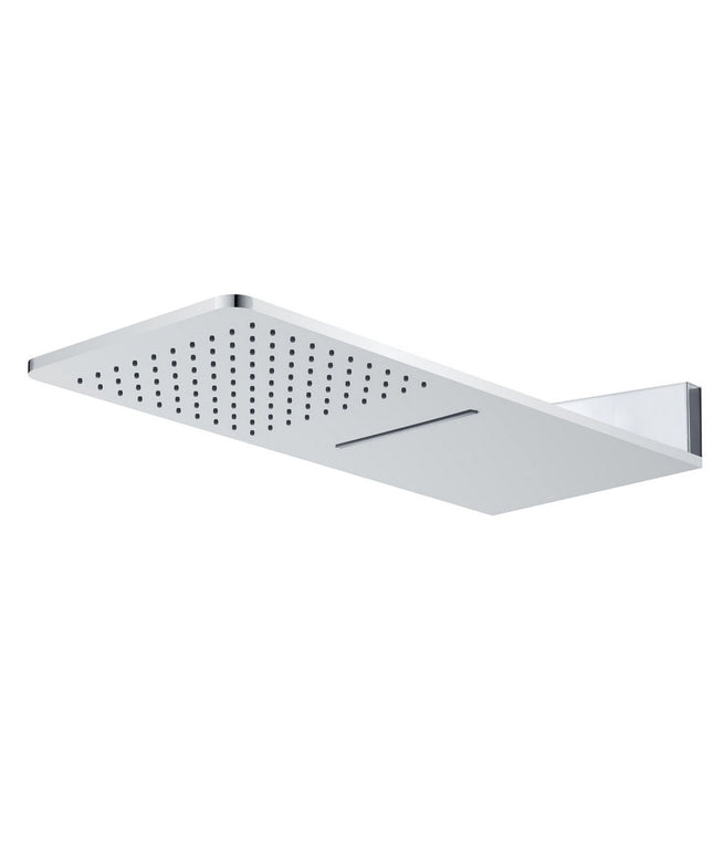 Xellanz wandhoofddouche met waterval vierkant 600 x 25 mm chroom | Schwertz & Co