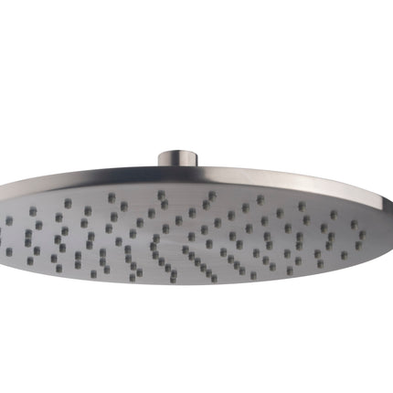 Wiesbaden UniMatch hoofddouche rond 25 cm geborsteld staal | Schwertz & Co