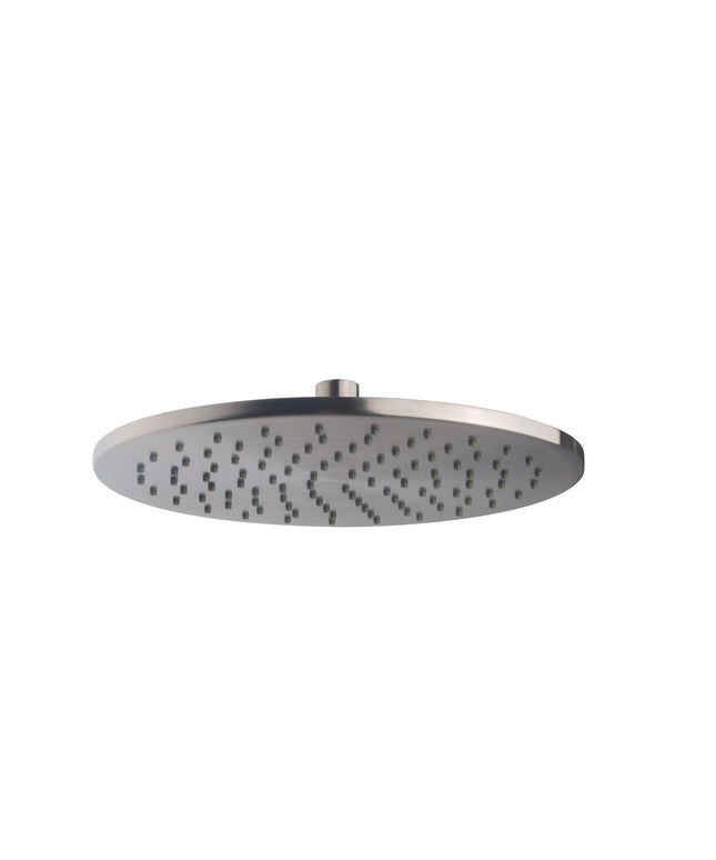 Wiesbaden UniMatch hoofddouche rond 25 cm geborsteld staal | Schwertz & Co