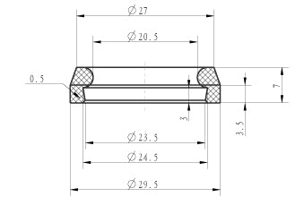 Wiesbaden UniMatch douchearm 30 cm chroom - technische tekening aansluiting | Schwertz & Co