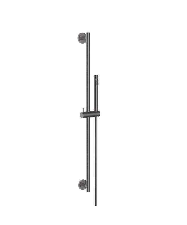 Wiesbaden UniMatch glijstangset met staafhanddouche gunmetal | Schwertz & Co