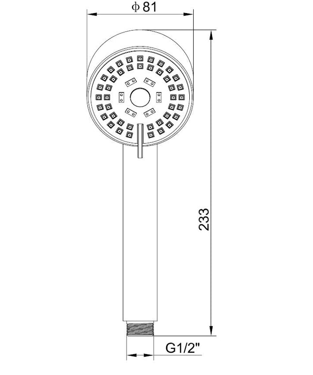 Wiesbaden UniMatch Cadans handdoucheset compleet chroom - technische tekening | Schwertz & Co