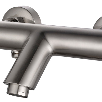 Xellanz Rio thermostatische badmengkraan 15 cm geborsteld staal | Schwertz & Co