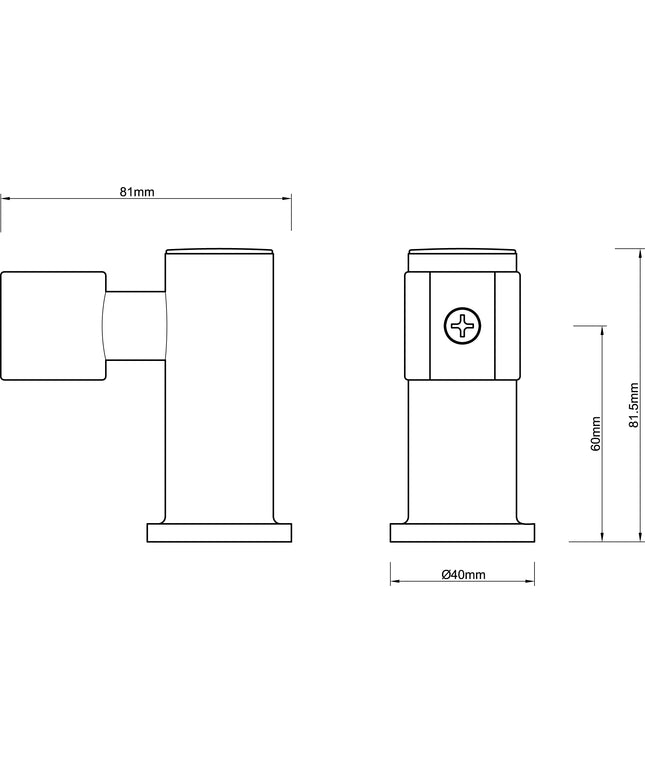 Wiesbaden UniMatch support de douchette mural orientable acier brossé - dessin technique | Schwertz & Co
