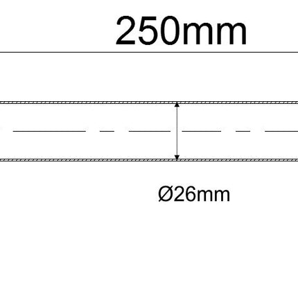 Wiesbaden Caral baduitloop rond 25 cm chroom - technische tekening | Schwertz & Co