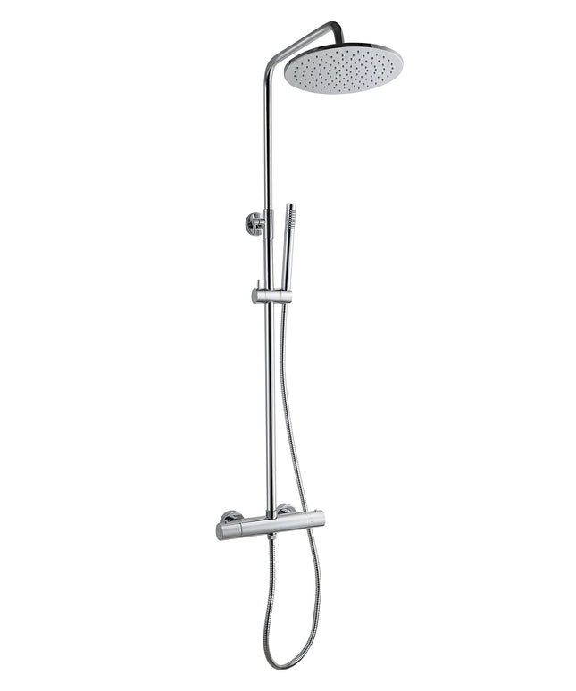 Wiesbaden Caral thermostatische regendoucheset opbouw chroom | Schwertz & Co