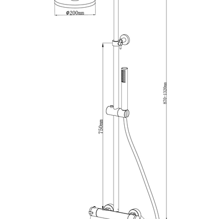 Xellanz Caralda Eco badmengkraan chroom - technische tekening | Schwertz & Co