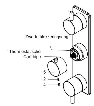 Xellanz Rivaro inbouwthermostaat 3-weg chroom - technische tekening 3 | Schwertz & Co