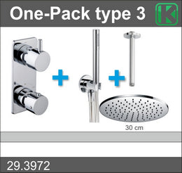 Xellanz One-Pack inbouwthermostaatset type 3 chroom met plafondarm | Schwertz & Co