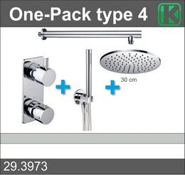 Xellanz One-Pack inbouwthermostaatset type 4 chroom met muuraansluiting | Schwertz & Co