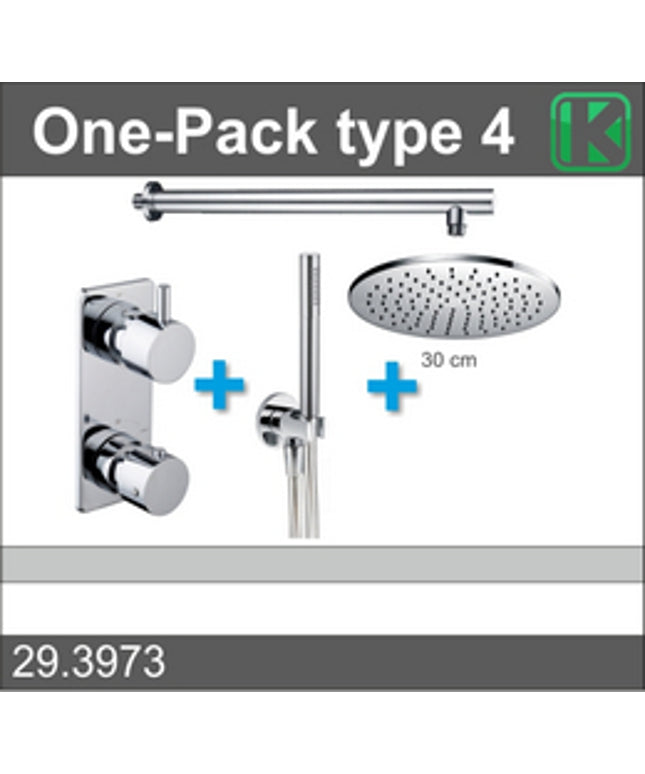 Xellanz One-Pack inbouwthermostaatset type 4 chroom met muuraansluiting | Schwertz & Co