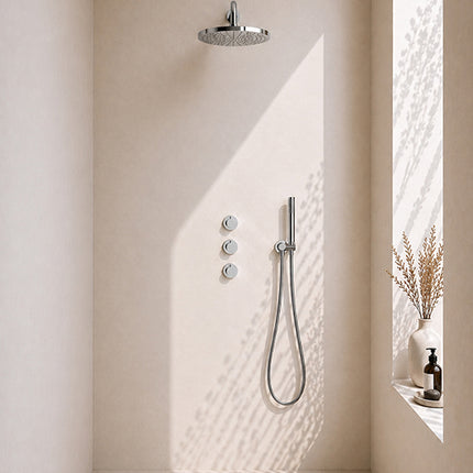 Wiesbaden Caral inbouwthermostaat 2 stopkranen 30 cm chroom | Schwertz & Co