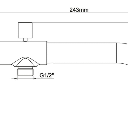 Xellanz Caral inbouw baduitloop rond 23 cm chroom - technische tekening | Schwertz & Co