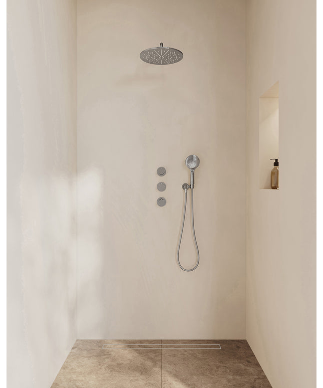 Wiesbaden Caral inbouwthermostaat hoofddouche 30 cm 3 standen handdouche chroom | Schwertz & Co
