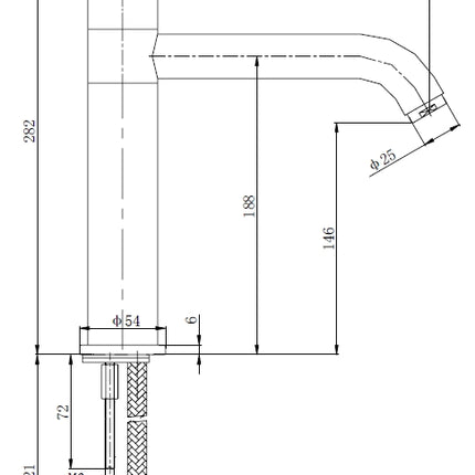 Xellanz Cimara keukenmengkraan chroom - technische tekening | Schwertz & Co