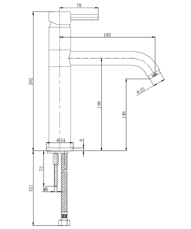 Xellanz Cimara keukenmengkraan chroom - technische tekening | Schwertz & Co