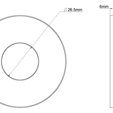 Wiesbaden Caral rozet uitloop wastafelkraan 65 mm mat zwart - technische tekening | Schwertz & Co