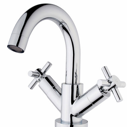 Xellanz Cross wastafelkraan 2-knops chroom | Schwertz & Co