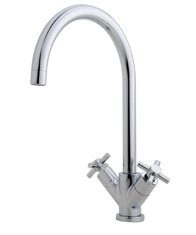 Xellanz Cross keukenkraan 2-knops chroom | Schwertz & Co