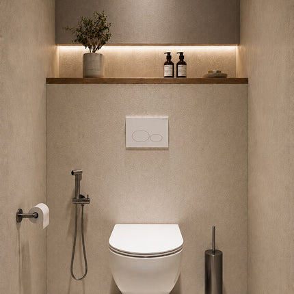 Wiesbaden Tivaro bidetset met handdouche gunmetal - detailfoto | Schwertz & Co