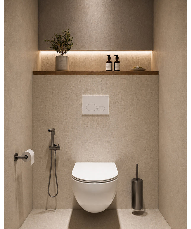 Wiesbaden Tivaro bidetset met handdouche gunmetal - detailfoto | Schwertz & Co