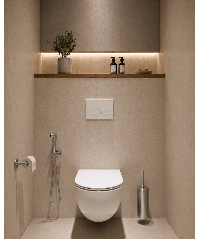 Wiesbaden 304 Tivaro set bidet avec douchette inox brossé - photo détail | Schwertz & Co