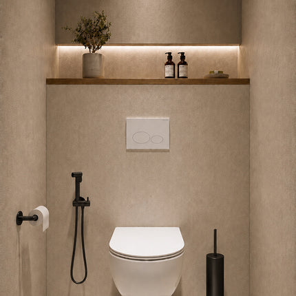 Wiesbaden Tivaro bidetset met handdouche mat zwart - detailfoto | Schwertz & Co