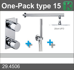 Xellanz One-Pack inbouwthermostaatset type 15 met UFO hoofddouche 20 cm | Schwertz & Co