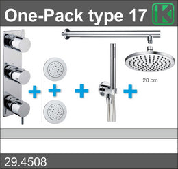 Xellanz One-Pack inbouwthermostaatset type 17 met zijdouches 20 cm | Schwertz & Co