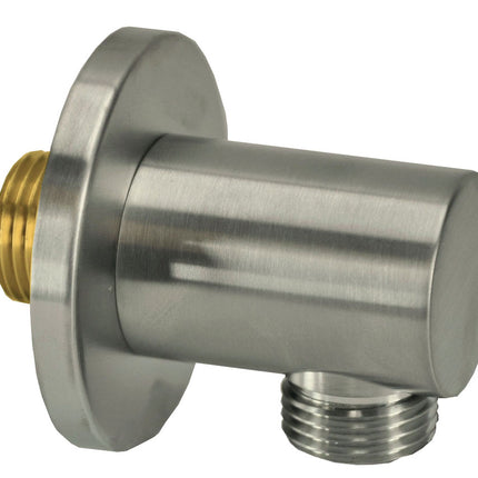 Wiesbaden UniMatch wandaansluitbocht rond 1/2 inch geborsteld staal | Schwertz & Co