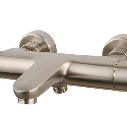 Wiesbaden Caral thermostatische badmengkraan geborsteld staal | Schwertz & Co