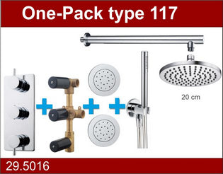 Wiesbaden One-Pack inbouwthermostaatset type 117 chroom | Schwertz & Co