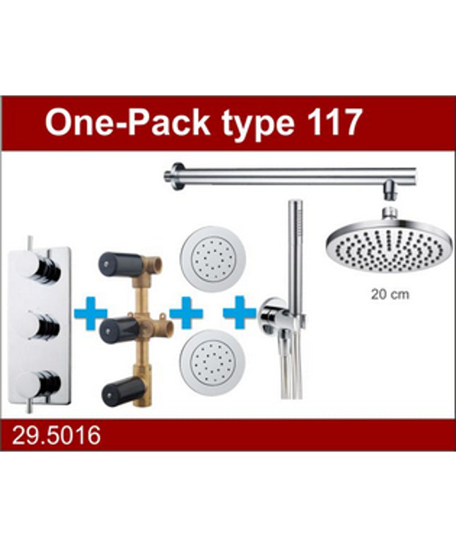 Wiesbaden One-Pack inbouwthermostaatset type 117 chroom | Schwertz & Co