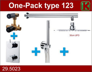 Wiesbaden one-pack inbouwthermostaatset type 123 chroom UFO 30 cm | Schwertz & Co