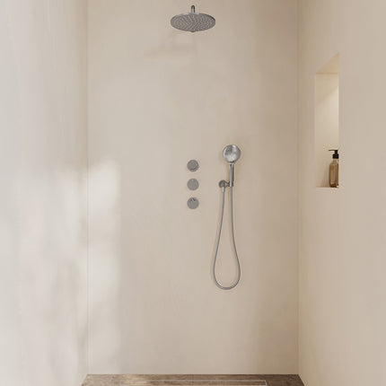 Wiesbaden Caral inbouwthermostaat hoofddouche 25 cm 3 standen handdouche chroom | Schwertz & Co