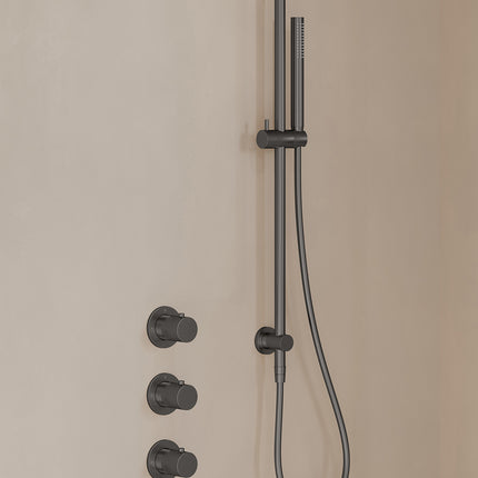 Wiesbaden Caral inbouwthermostaat beam hoofddouche staafhanddouche gunmetal - afbeelding 2 | Schwertz & Co