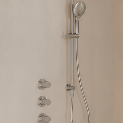 Wiesbaden Caral inbouwthermostaat beam hoofddouche 3 standen handdouche geborsteld staal - afbeelding 2 | Schwertz & Co
