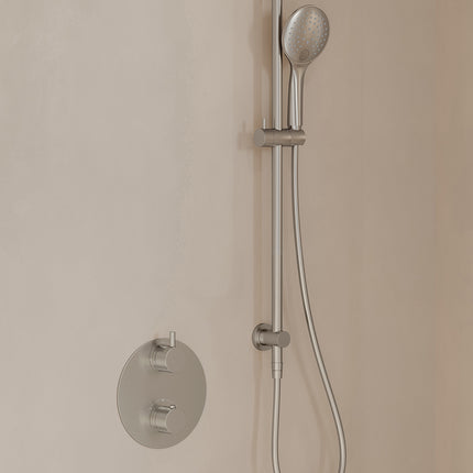 Wiesbaden Caral inbouwthermostaat beam hoofddouche 3 standen handdouche geborsteld staal - afbeelding 2 | Schwertz & Co