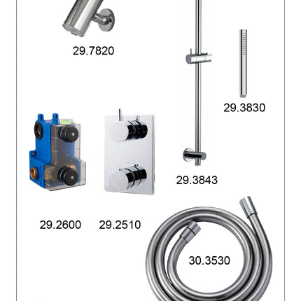 Wiesbaden Caral inbouwthermostaat beam hoofddouche staafhanddouche chroom - afbeelding 3 | Schwertz & Co